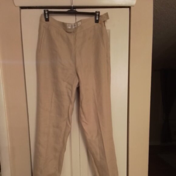 100:% Tan LINEN PANTS - Picture 2 of 2